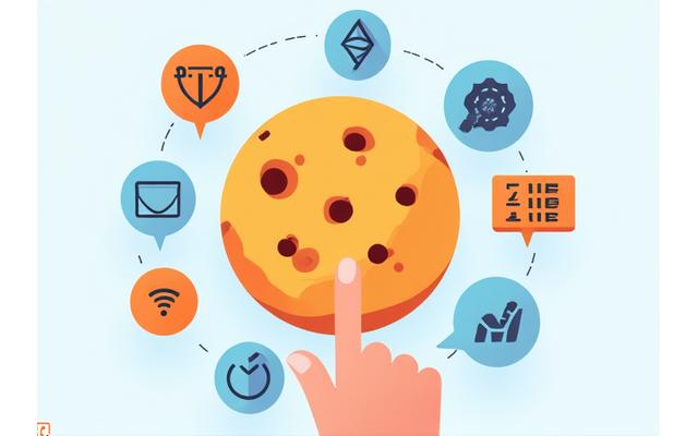 Εικονογράφηση της διαχείρισης cookies και απορρήτου στο διαδίκτυο, με εικονίδια προστασίας και επιλογών